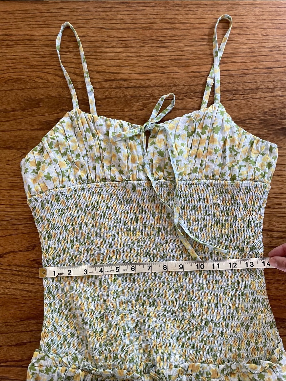 NWT Free People Floral Smocked Midi Dress M Milkmaid Prairie Cottagecore Boho - Picture 11 of 12